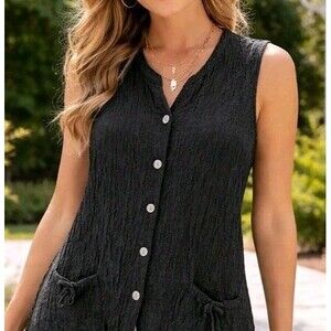 Habitat Clothes To Live In Textured Button Vest